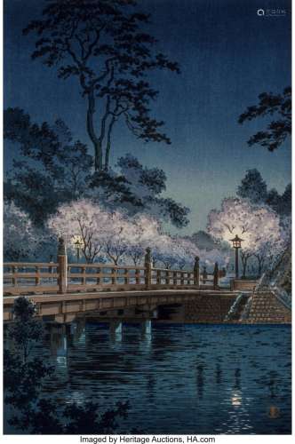 Koitsu Tsuchiya (Japanese, 1870-1949) Benkei Bridge, 1933 Wo...