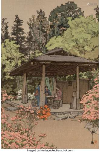 Yoshida Hiroshi (Japanese, 1876-1950) Azalea Garden, circa 1...