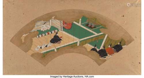 A Group of Five Japanese Works on Paper 19-5/8 x 8-7/8 inche...