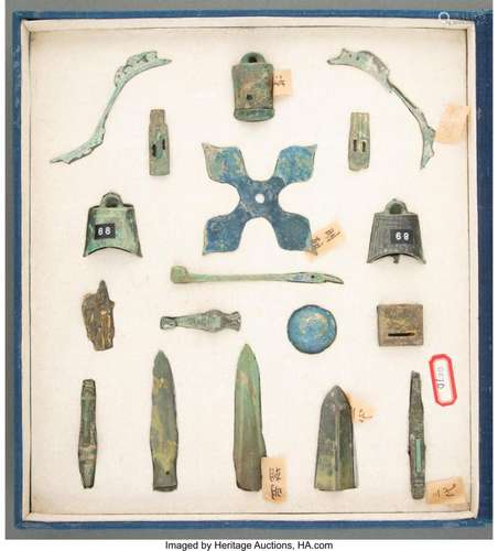 A Group of Eighteen Chinese Bronze Archaeological Fragments ...