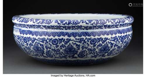 A Chinese Blue and White Washer, mid/late 20th century Marks...