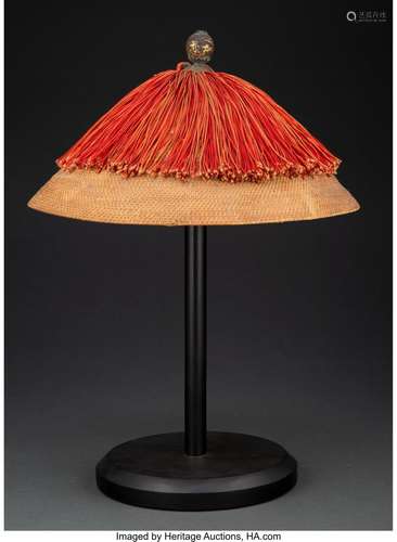 A Chinese Woven Conical Hat 7 x 11-1/2 inches (17.8 x 29.2 c...