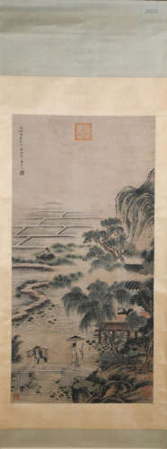 A Cao zhibai's landscape painting