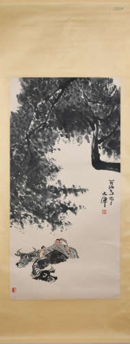 A Li keran's cow riding painting