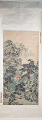 A Li cheng's green landscape painting