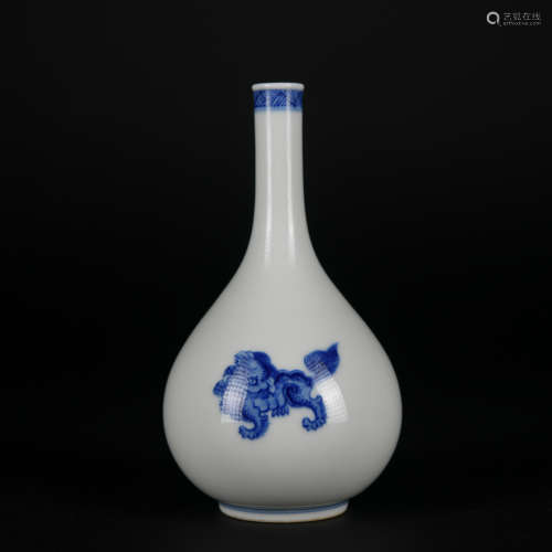 A blue and white 'beast' vase