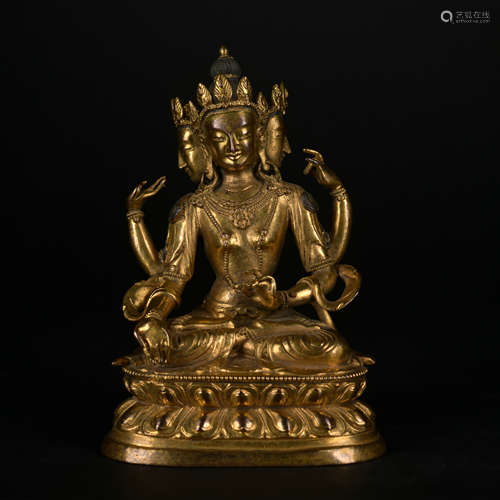 A gilt-bronze statue of Namgyalma