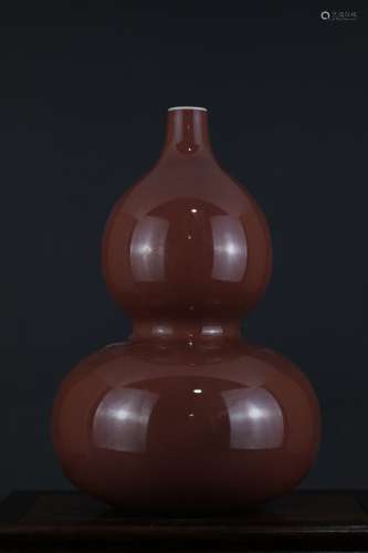 清乾隆 祭红釉葫芦瓶