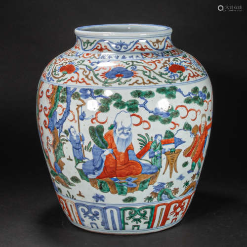 CHINESE MULTICOLORED JARS, MING DYNASTY