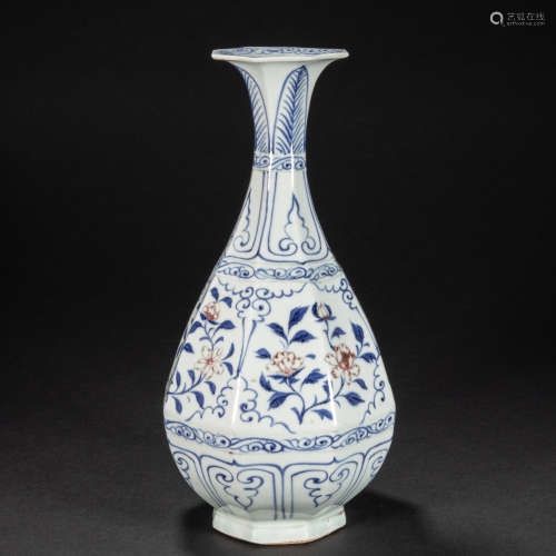 CHINESE BLUE AND WHITE VASE, YUAN DYNASTY