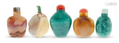 A Group of Five Chinese Snuff Bottles
