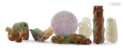 Seven Small Chinese Jade Carvings