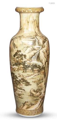 An Exceptionally Large Chinese Enameled Porcelain Floor Vase