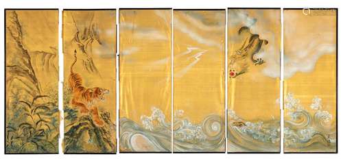 A Japanese Six-Panel Byobu Screen