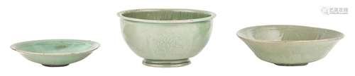 Three Korean Celadon Bowls