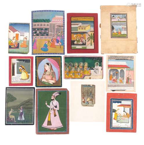 Twelve Indian Painted Miniatures