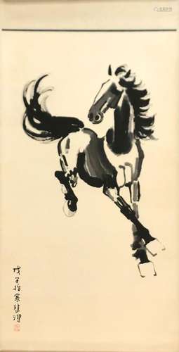 XU Beihong (1895-1953), d'après. Cheval au galop. Encre ...