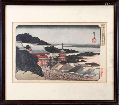 Estampe de Utagawa HIROSHIGE (1797 1858). De la série des li...