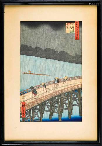 Estampe de Utagawa HIROSHIGE (1797 1858). De la série des ce...