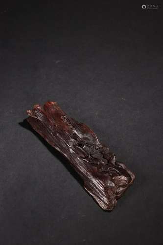 Qing Dynasty - Old Agarwood Pine Stationery Armrest