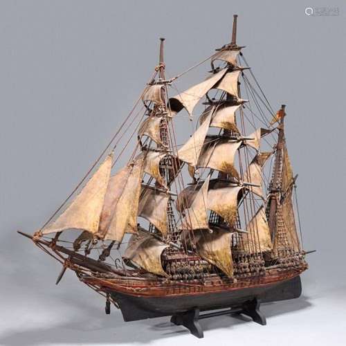 Large & Elaborate Antique Model Ship