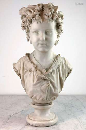 Constantino PANDIANI (1837-1922). Rare sculpture en marbre f...