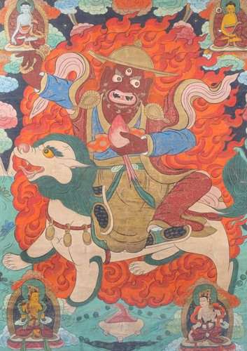 Sino-Tibetan Large Painted Thangka