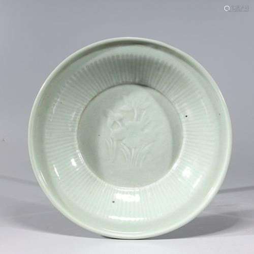 Chinese Celadon Glazed Floral Dish