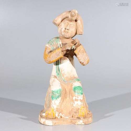 Chinese Sancai Glazed Early Style Ceramic Figure