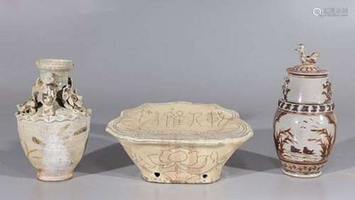 Group of Three Chinese Early Style Ceramics