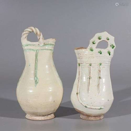 Two Chinese Glazed Ceramic Ewers