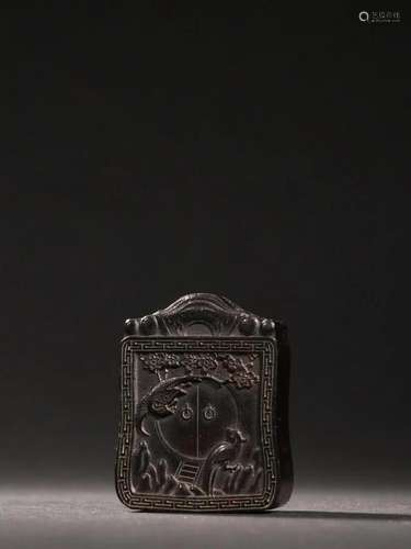 Wood Carved Ruyi Magpie Plaque