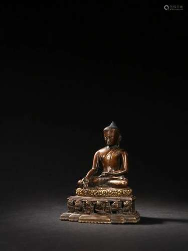 Qing Dynasty - Gilt Bronze Gautama Figure