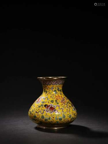 Qing Dyansty - Bronze Enamel Painted Babao Pattern Vase