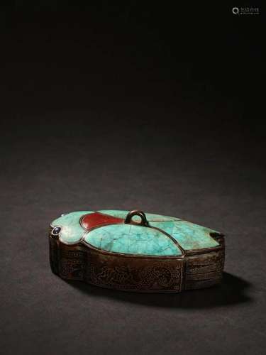 Han Dynasty - Gold Silver Inlaid Cicada Shaped Lidded Box