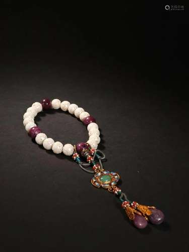 Qing Dynasty - Pearl Carved " Shou" Eighteen Bead ...