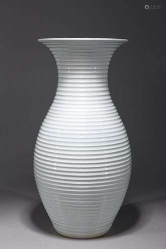 Chinese Blanc de Chine Porcelain Fluted Vase