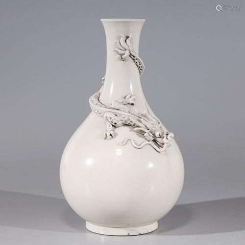 Chinese Blanc de Chine Dragon Vase