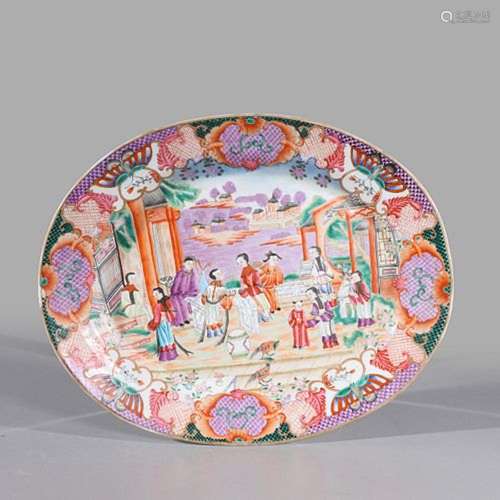 Chinese Famille Rose Enameled Porcelain Platter