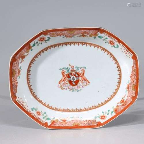 Chinese Famille Rose Enameled Porcelain Dish