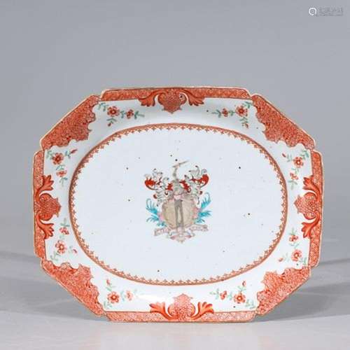 Chinese Famille Rose Enameled Porcelain Dish