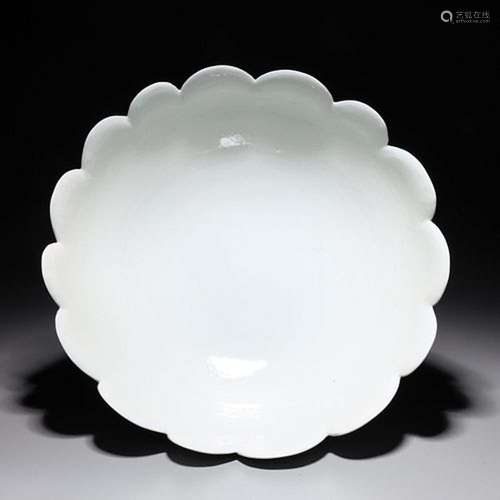 Large Chinese White Glazed Porcelain Bowl