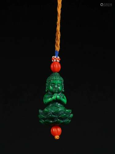 Antler Carved Buddha Figure Hang Ornament