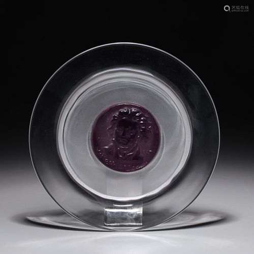 Two Daum Pate de Verre Beethoven Plates