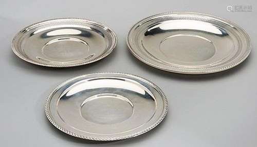 Group of Three Sterling Silver Platters