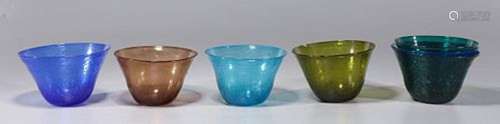 Group of Seven Hand Blown Glass Bowls