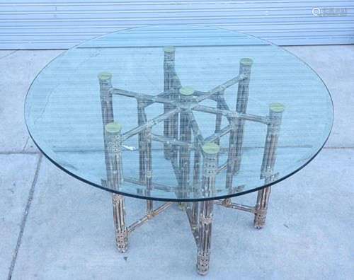 Bamboo & Glass Table