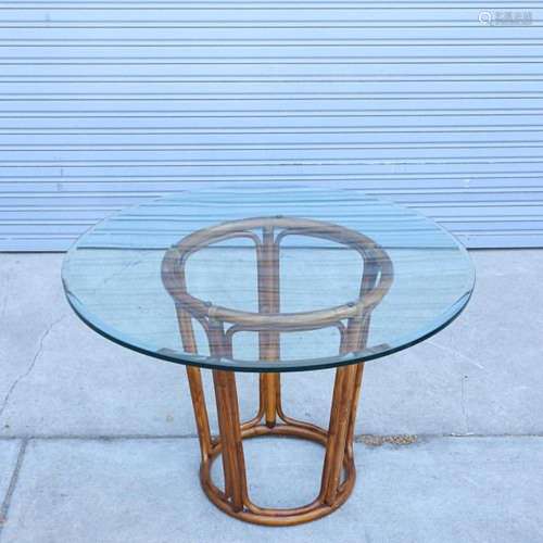 McGuire Bamboo & Glass Table