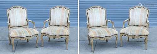 Group of Upholstered Wood Chairs