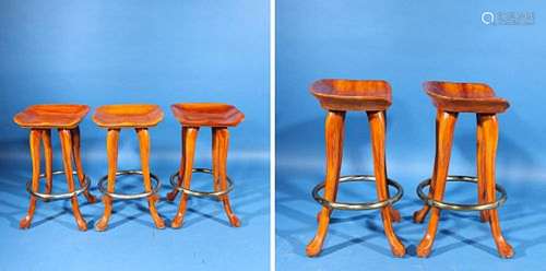 Group of Six American Bar Stools